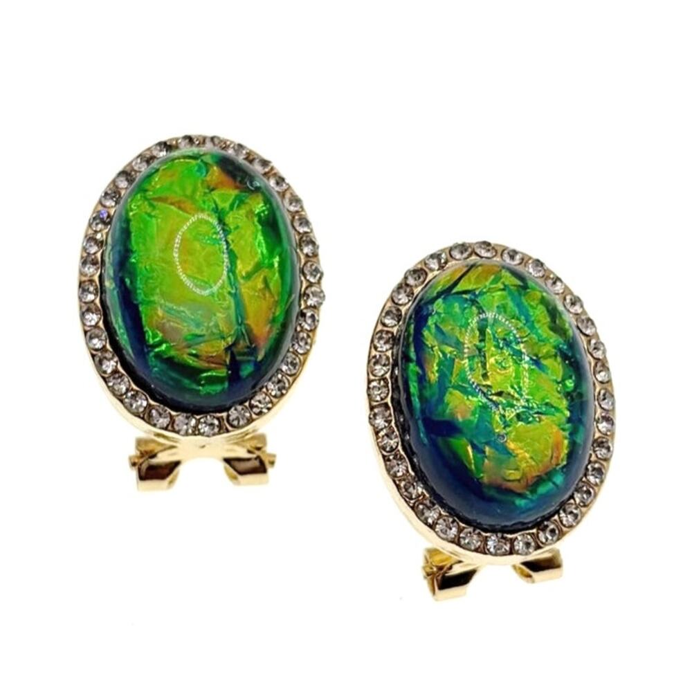 Foiled Chrome Glass Pierce Earrings